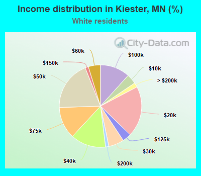 Income distribution in Kiester, MN (%)
