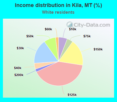 Income distribution in Kila, MT (%)