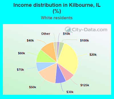 Income distribution in Kilbourne, IL (%)