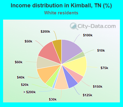 Income distribution in Kimball, TN (%)