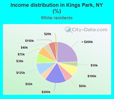 Income distribution in Kings Park, NY (%)