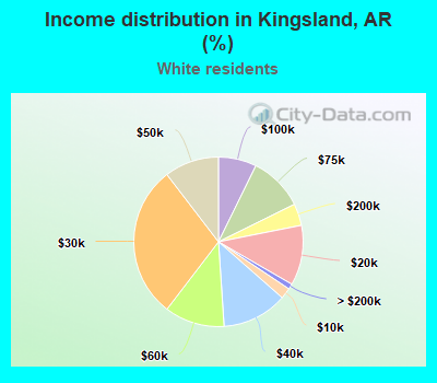 Income distribution in Kingsland, AR (%)