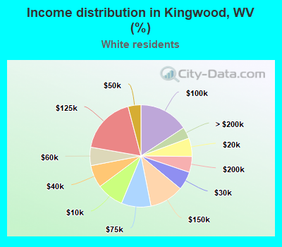 Income distribution in Kingwood, WV (%)