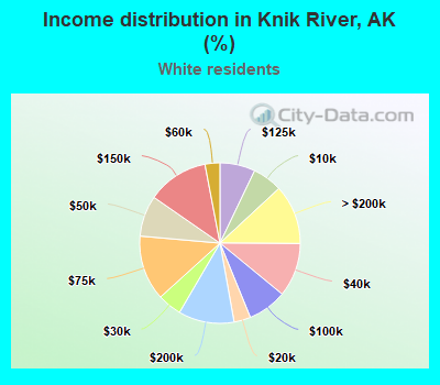 Income distribution in Knik River, AK (%)