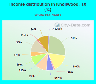 Income distribution in Knollwood, TX (%)