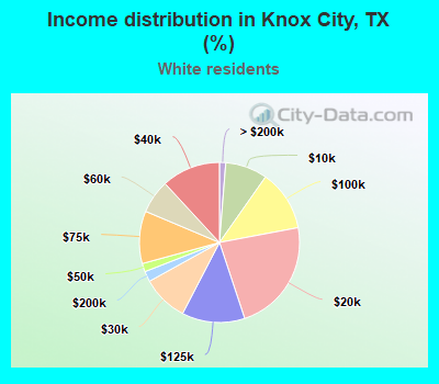 Income distribution in Knox City, TX (%)