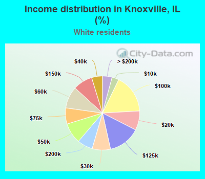 Income distribution in Knoxville, IL (%)