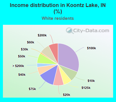 Income distribution in Koontz Lake, IN (%)