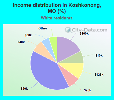Income distribution in Koshkonong, MO (%)