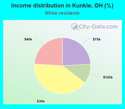 Income distribution in Kunkle, OH (%)