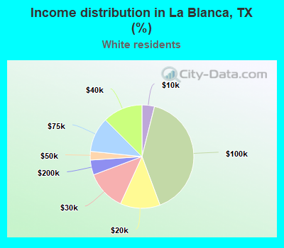 Income distribution in La Blanca, TX (%)