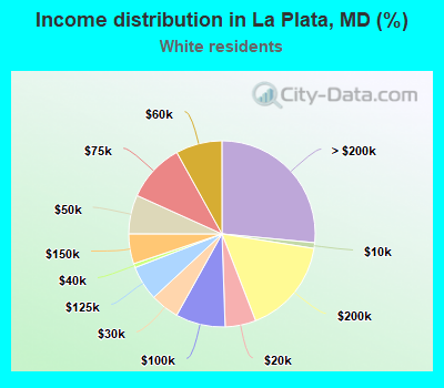 Income distribution in La Plata, MD (%)