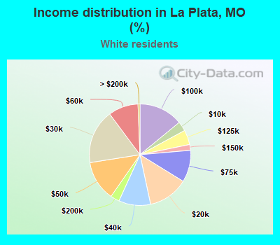 Income distribution in La Plata, MO (%)
