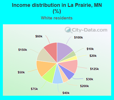 Income distribution in La Prairie, MN (%)
