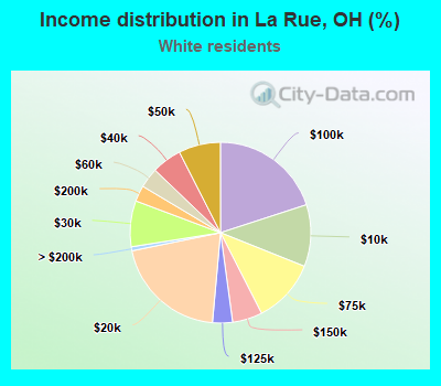 Income distribution in La Rue, OH (%)