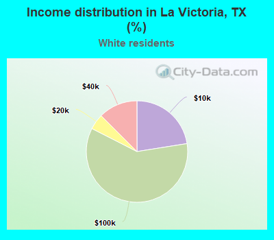 Income distribution in La Victoria, TX (%)