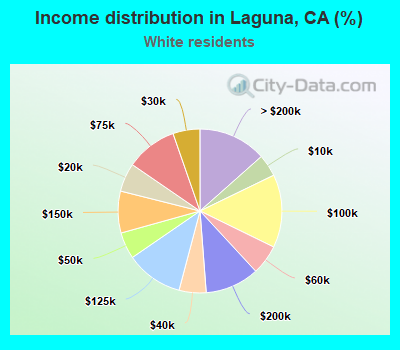 Income distribution in Laguna, CA (%)