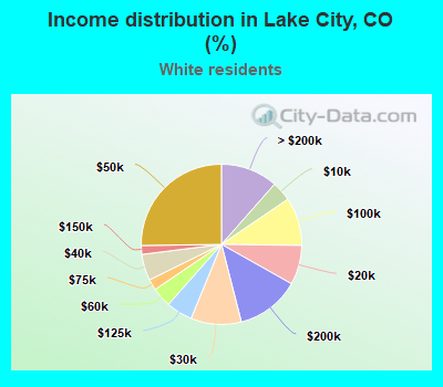 Income distribution in Lake City, CO (%)
