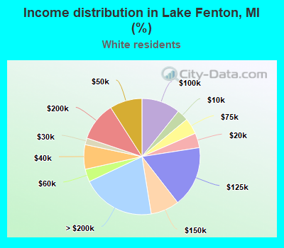 Income distribution in Lake Fenton, MI (%)