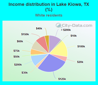 Income distribution in Lake Kiowa, TX (%)