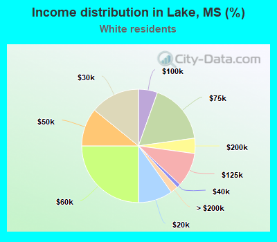 Income distribution in Lake, MS (%)