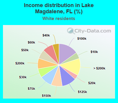 Income distribution in Lake Magdalene, FL (%)