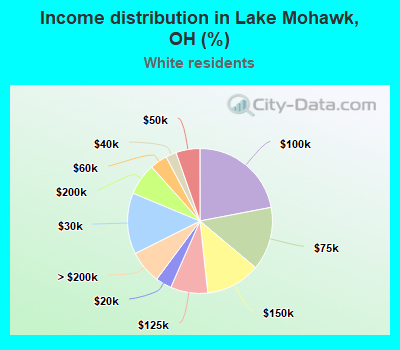Income distribution in Lake Mohawk, OH (%)