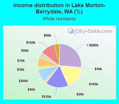 Income distribution in Lake Morton-Berrydale, WA (%)