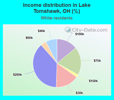 Income distribution in Lake Tomahawk, OH (%)