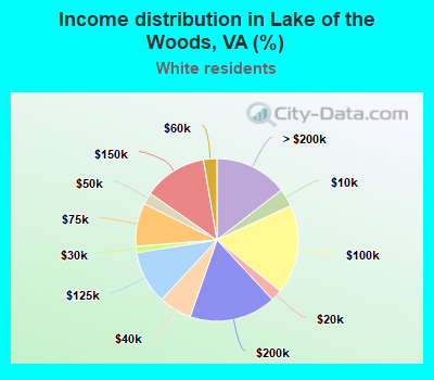Income distribution in Lake of the Woods, VA (%)