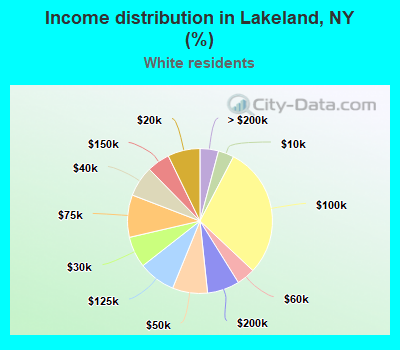Income distribution in Lakeland, NY (%)