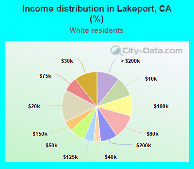 Income distribution in Lakeport, CA (%)