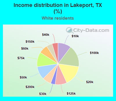 Income distribution in Lakeport, TX (%)