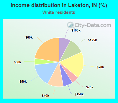 Income distribution in Laketon, IN (%)