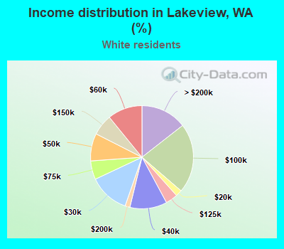 Income distribution in Lakeview, WA (%)