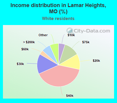 Income distribution in Lamar Heights, MO (%)
