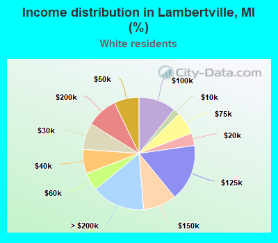Income distribution in Lambertville, MI (%)