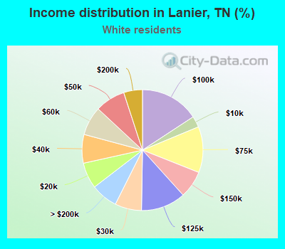 Income distribution in Lanier, TN (%)