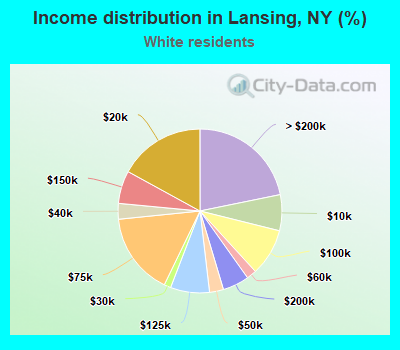 Income distribution in Lansing, NY (%)