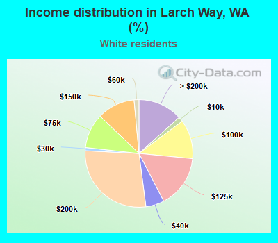 Income distribution in Larch Way, WA (%)