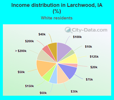 Income distribution in Larchwood, IA (%)