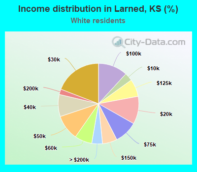 Income distribution in Larned, KS (%)