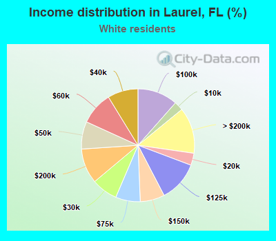 Income distribution in Laurel, FL (%)
