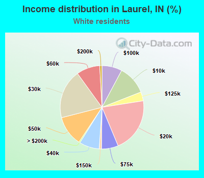 Income distribution in Laurel, IN (%)