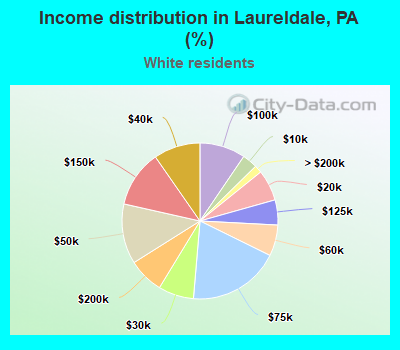 Income distribution in Laureldale, PA (%)