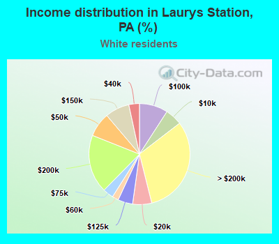 Income distribution in Laurys Station, PA (%)