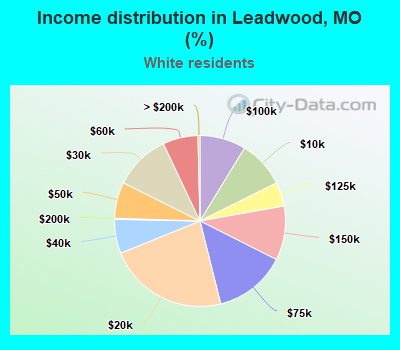 Income distribution in Leadwood, MO (%)