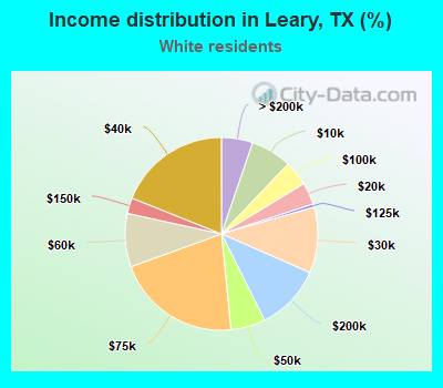 Income distribution in Leary, TX (%)