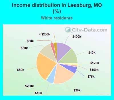 Income distribution in Leasburg, MO (%)