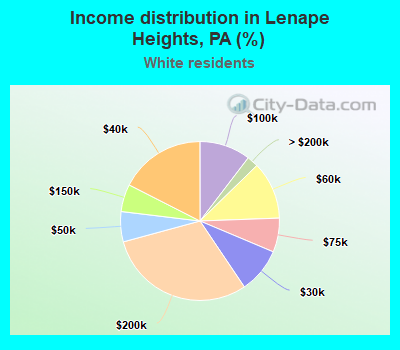 Income distribution in Lenape Heights, PA (%)
